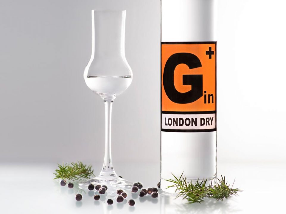 hohe, schlanke 500ml Flasche G+ London Dry